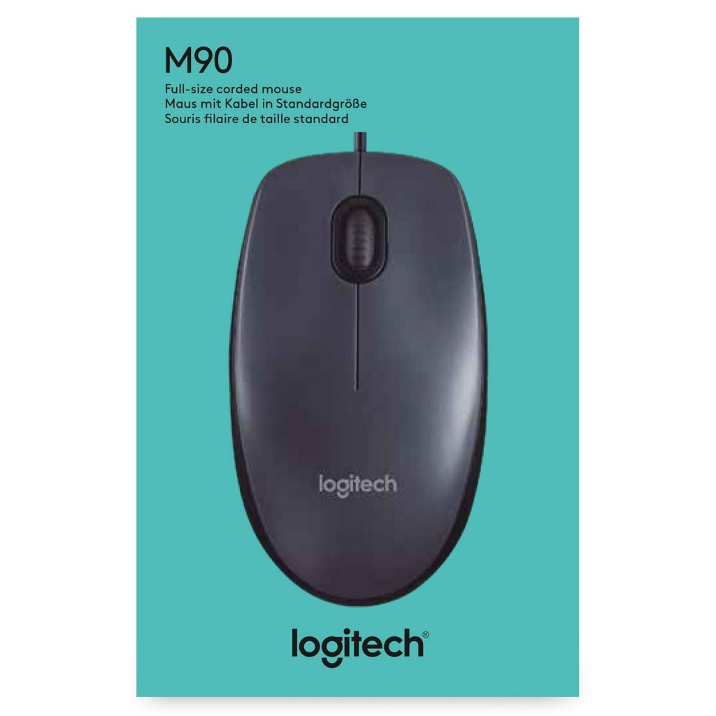Logitech M90 Wired USB Mouse Black SMR